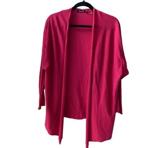 🩷 Nic+Zoe Soft Knit Lightweight Open Cardigan 3/4 Sleeves 27” Long, Dark Pink 2X